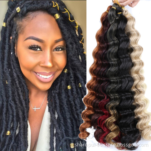 cheap deep wave crochet hair style deep twist for locs style 18inch crochet braid hair extension